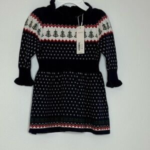 Janie and Jack Festive Navy and White Dress
